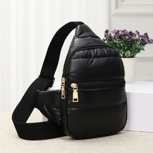 Solid Puffer Mini Adjustable Sling Bag Crossbody Mini Purse Womens Fashion